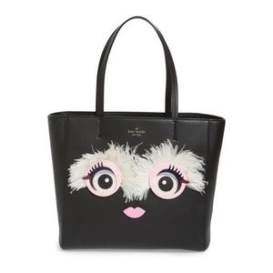 KATE SPADE Monster Eyes Hallie Leather Tote RARE
